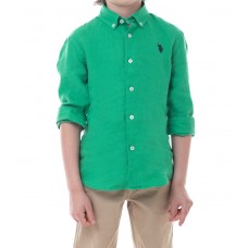 U.S.POLO ASSN πουκάμισο λινό 6547650816-342 πράσινο